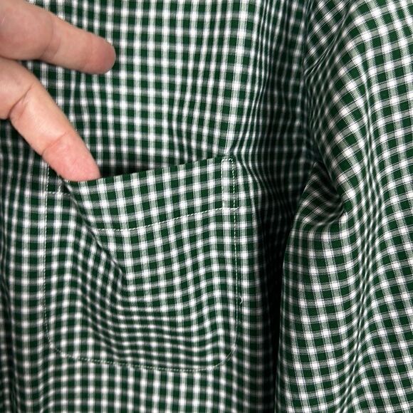 Brooks Brothers Button Down Shirt Madison Fit Cotton Green Gingham Plaid 17,5-33 - Picture 6 of 13